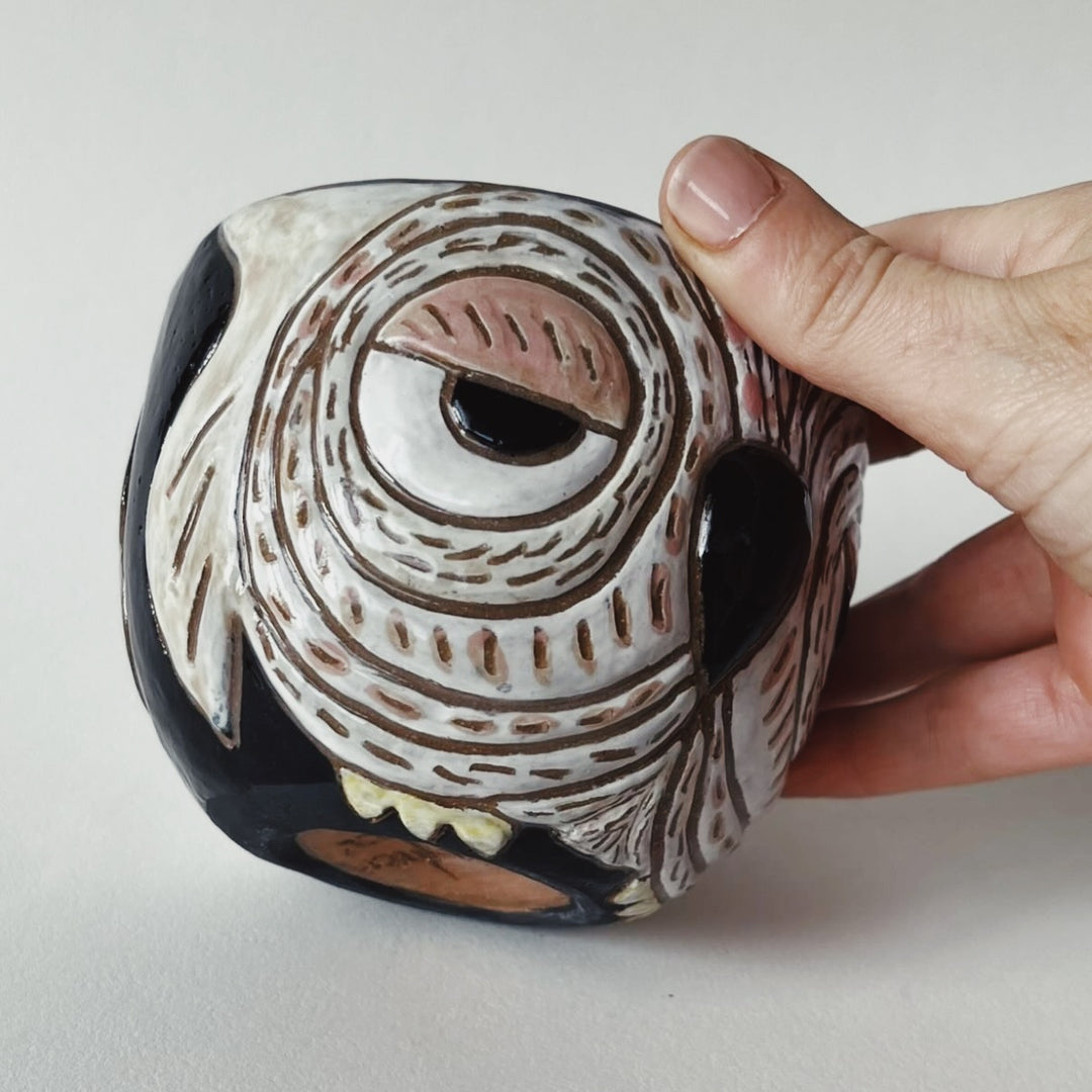 Handbuilt Sgraffito Pinch Cups