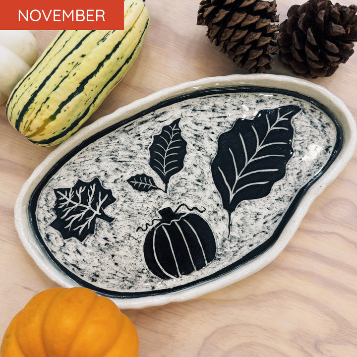 Handbuillt Sgraffito Serving Trays